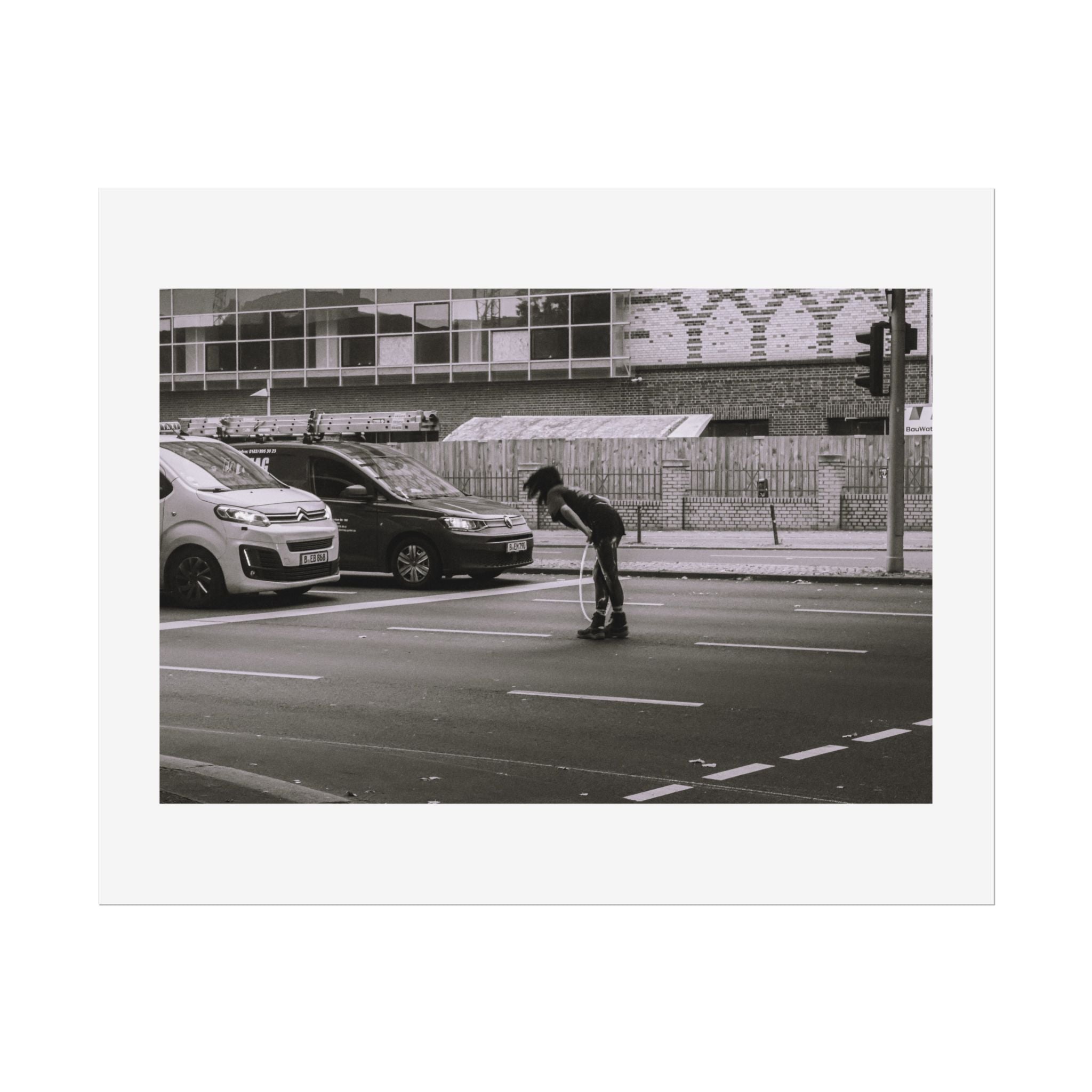 "GIRL WITH A HOOLA HOOP" PRINT WITH PASSEPARTOUT