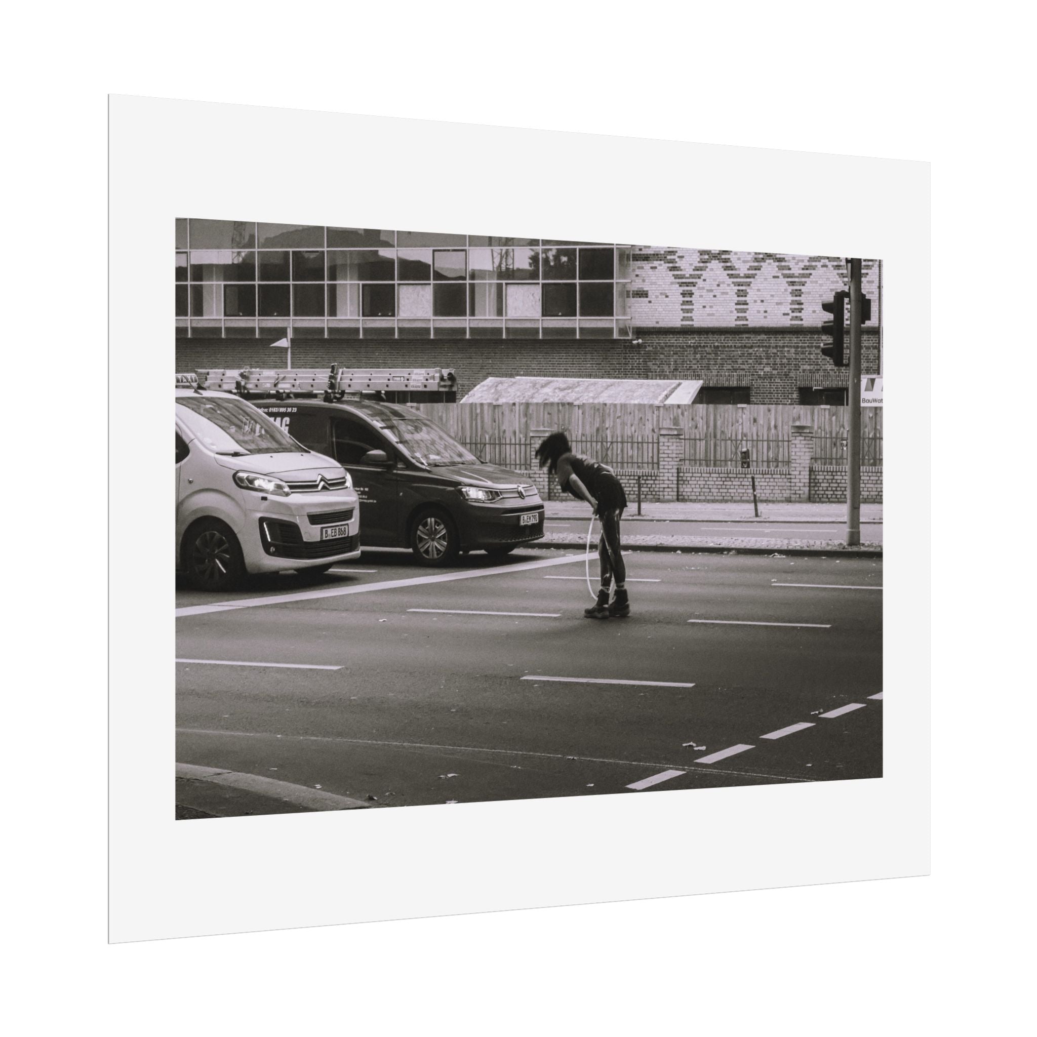 "GIRL WITH A HOOLA HOOP" PRINT WITH PASSEPARTOUT